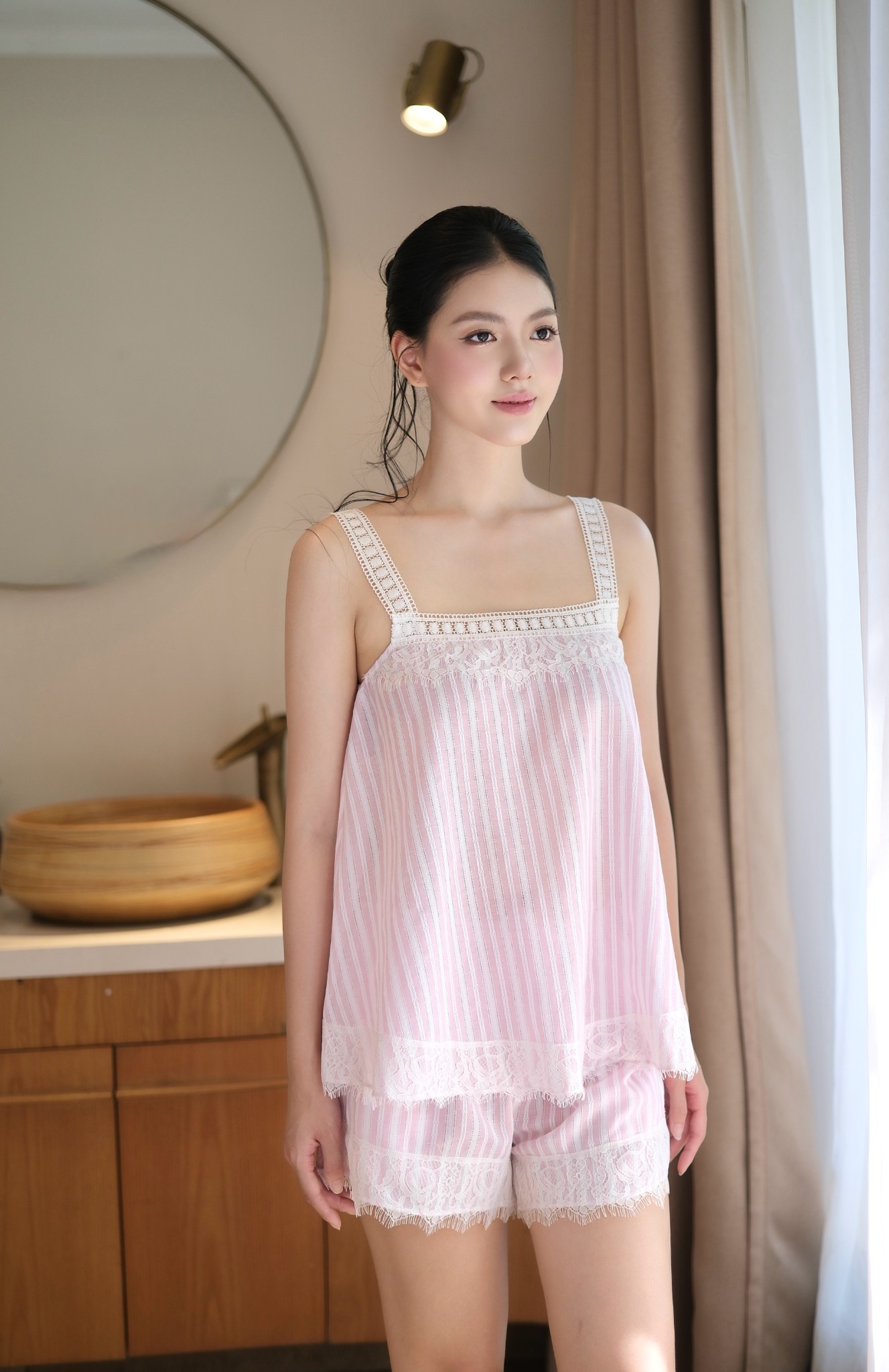 Bộ Cotton Thô Áo 2 Dây Quần Cộc BN678