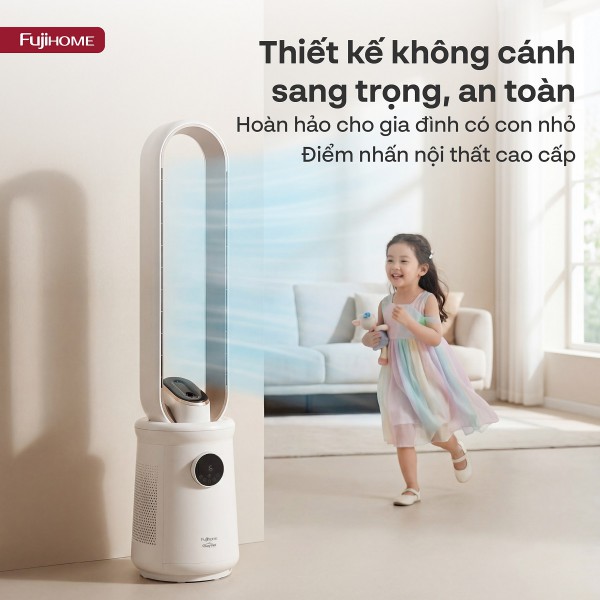 Quạt không cánh thông minh, ra lệnh giọng nói, tích hợp lọc không khí cao cấp Fujihome Luxury BF15-HEPA-VOICE (Màu trắng)_thumbnail_5