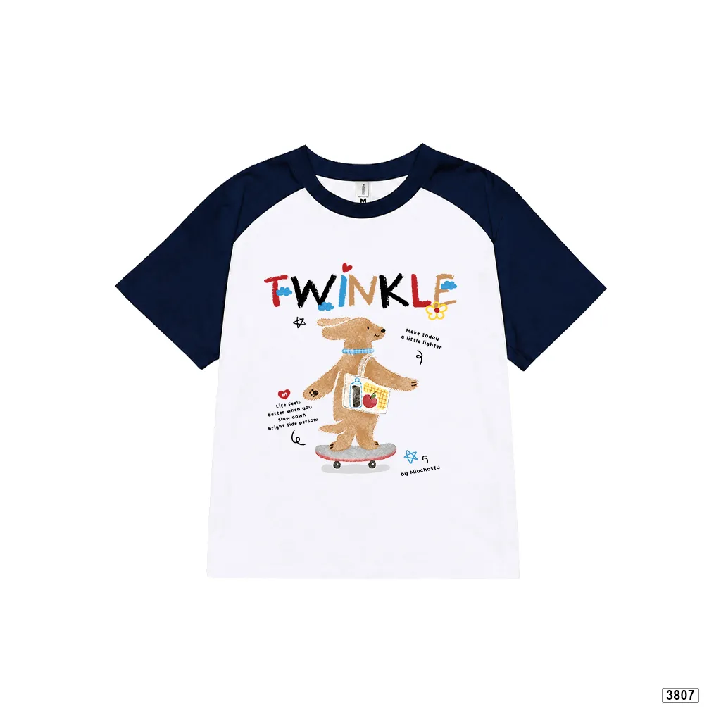 Áo babytee raglan Twinkle Teddy Cartoon phong cách trẻ trung dễ thương Miucho 3807_thumbnail_9