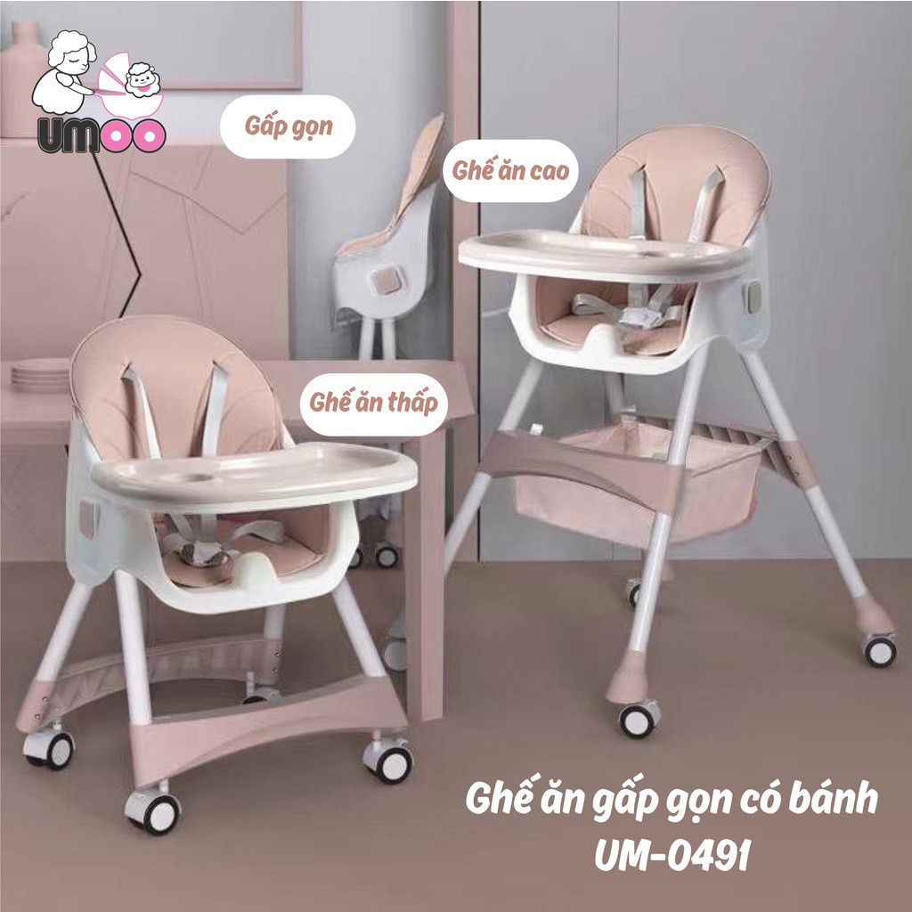 Ghế ăn dặm UMOO có bánh xe (Mẫu Mới)_thumbnail_2