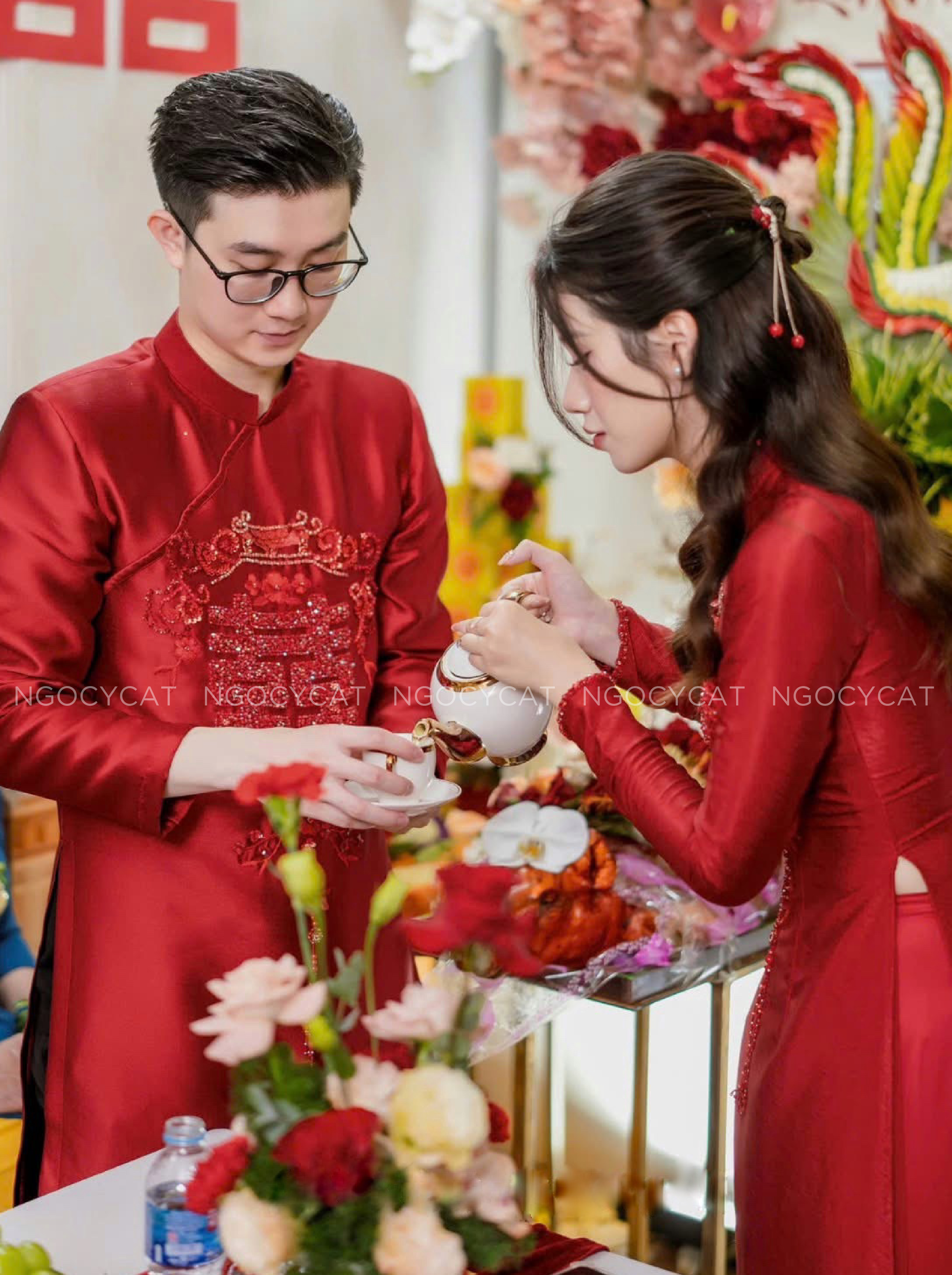 Áo Dài Dâu Rể Đỏ Hỷ Vuông Tròn_thumbnail_1
