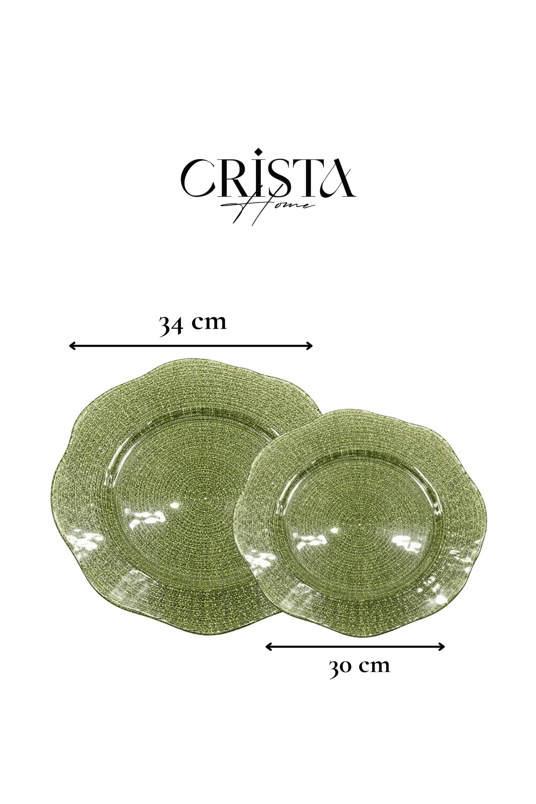 Bộ 2 đĩa thủy tinh CRISTA HOME Tròn hoa đào 34 + 30 cm, 60225_thumbnail_12