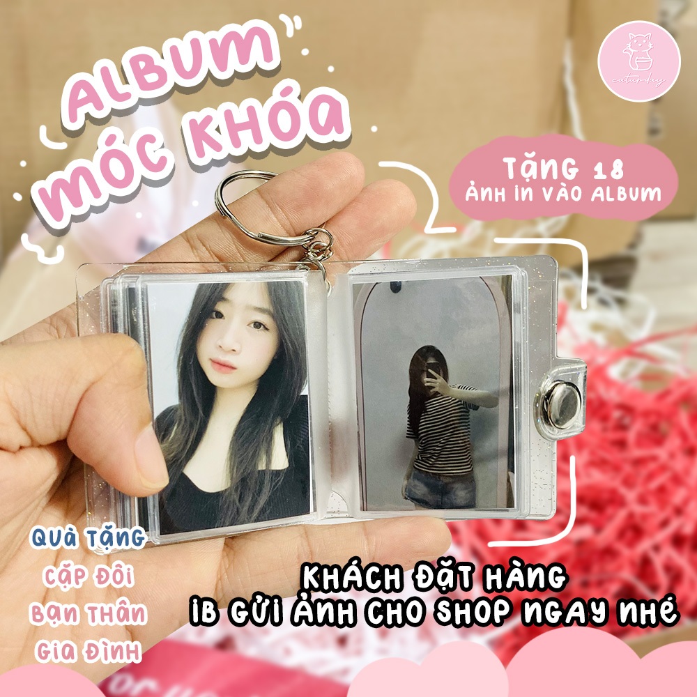 (Tặng ảnh) MÓC KHÓA ALBUM ẢNH mini FREE IN ẢNH theo yêu cầu dễ thương độc lạ, móc chìa khoá xe máy