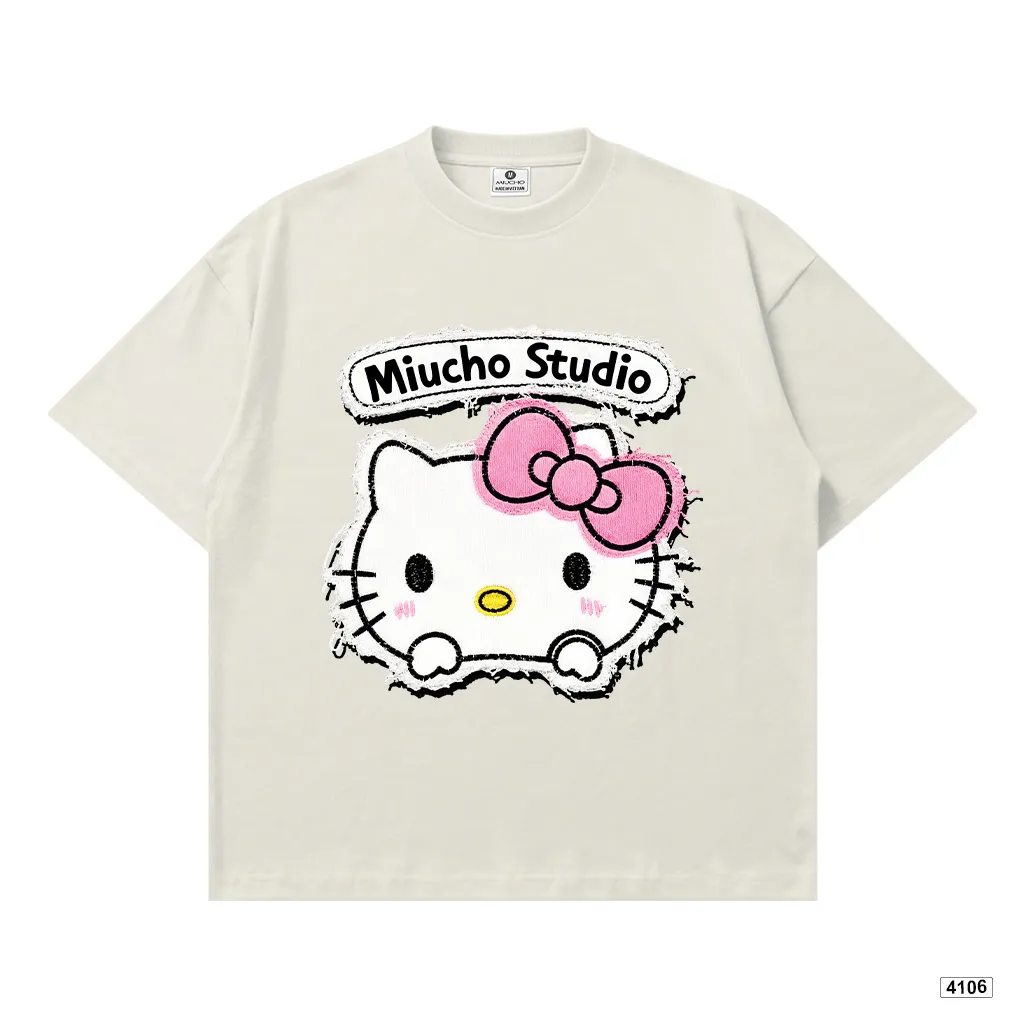 Áo thun boxy nữ Xin chào mèo con Miucho 4106_thumbnail_11