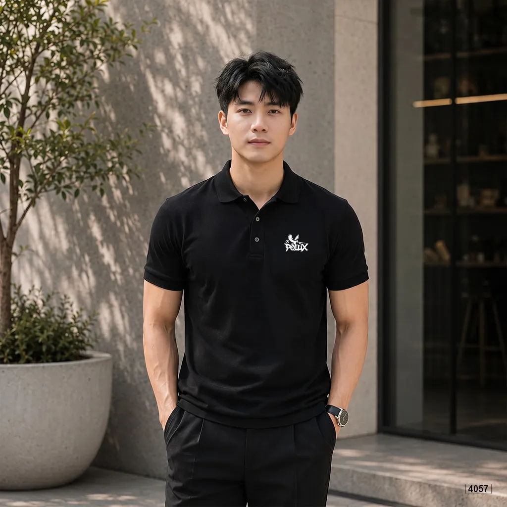 Áo polo nam chất poly thoáng mát basic logo Polux 4057_thumbnail_3