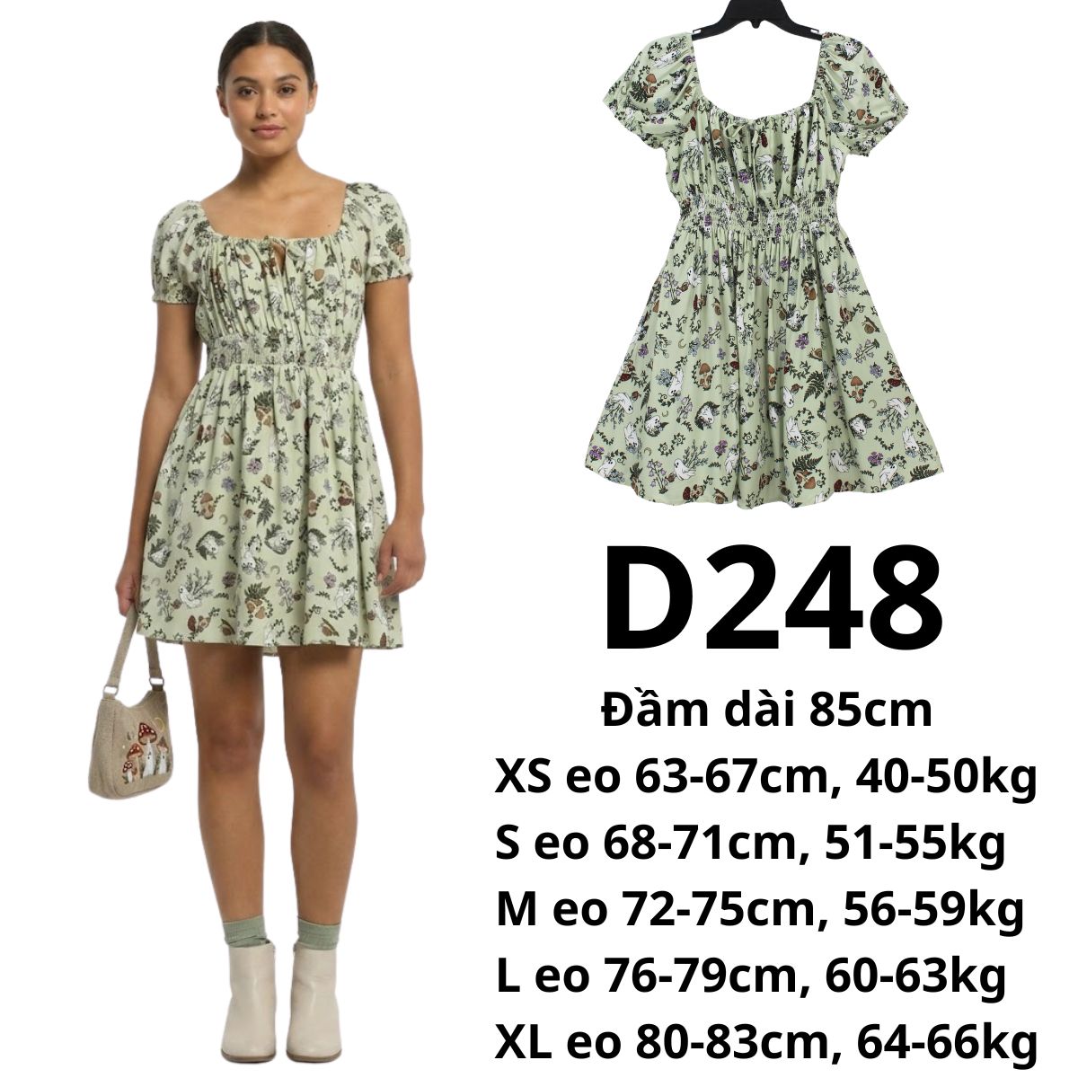 D248 - Đầm midi hoa