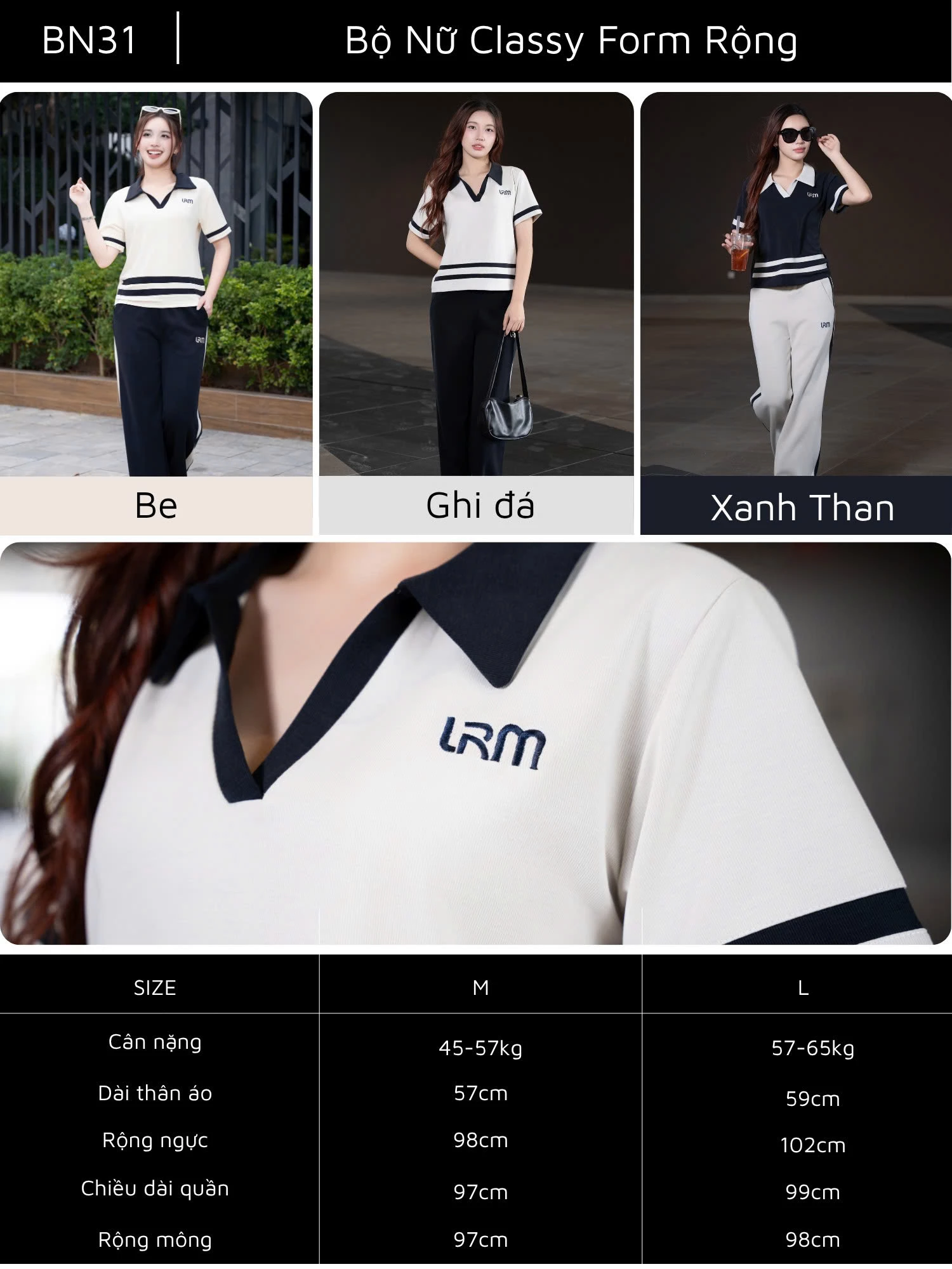 BN31 - Bộ Nữ Classy Form Rộng | LAROMA FASHION