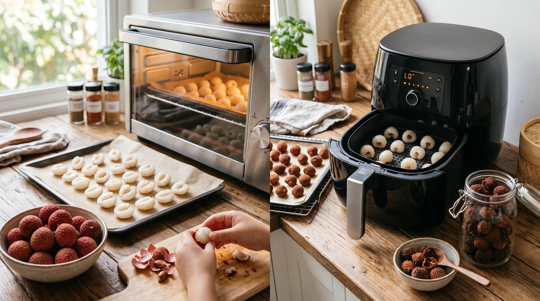 Hướng Dẫn Tự Làm Vải Thiều Sấy Khô Tại Nhà Với Lò Nướng Hoặc Nồi Chiên Không Dầu