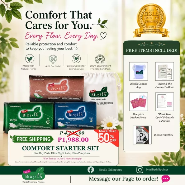 Product image - COMFORT STARTER SET (2 to 3-month supply set  based on regular usage of napkin with medium-heavy flow))