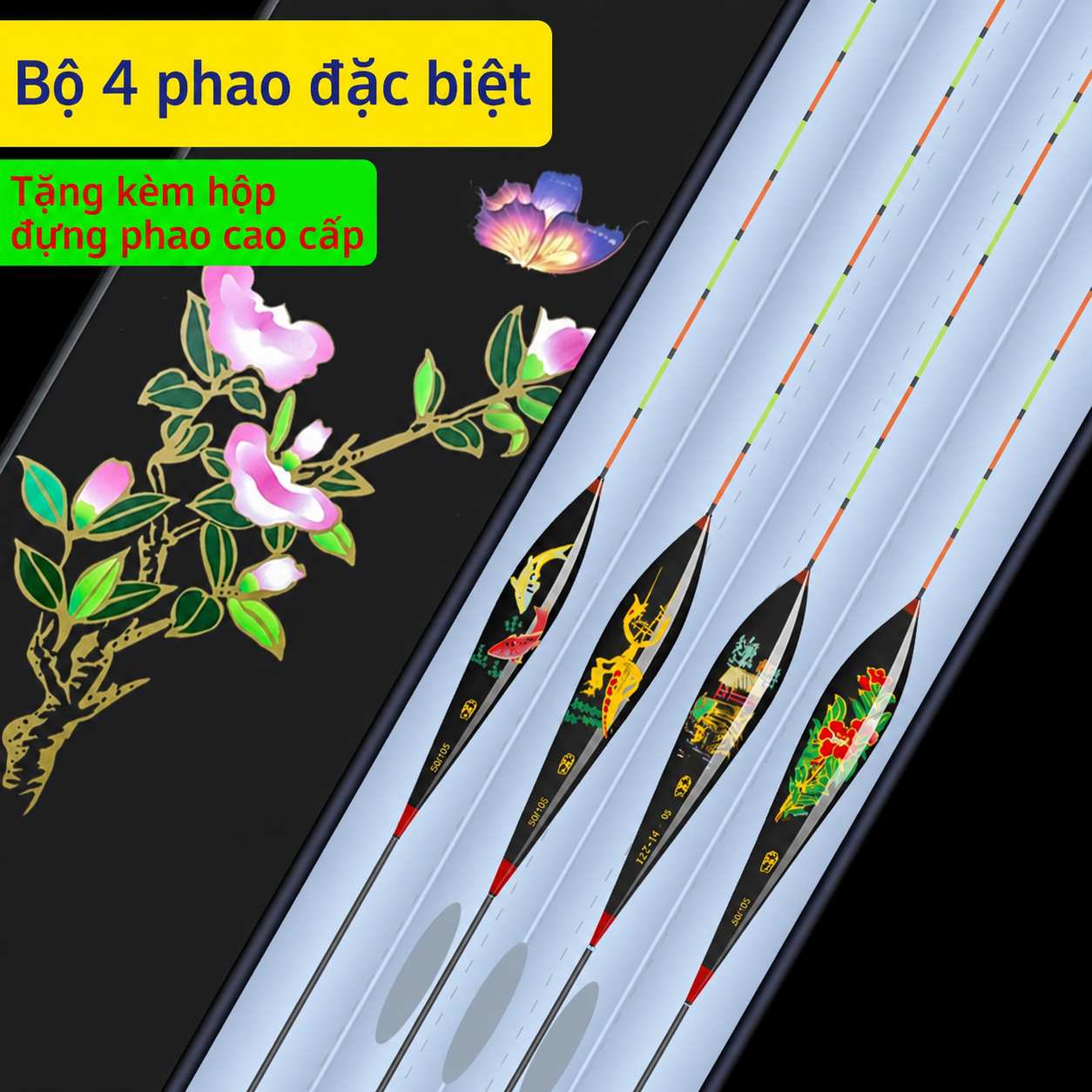 Hộp 4 Phao Nano Vẽ tay Song Ngư