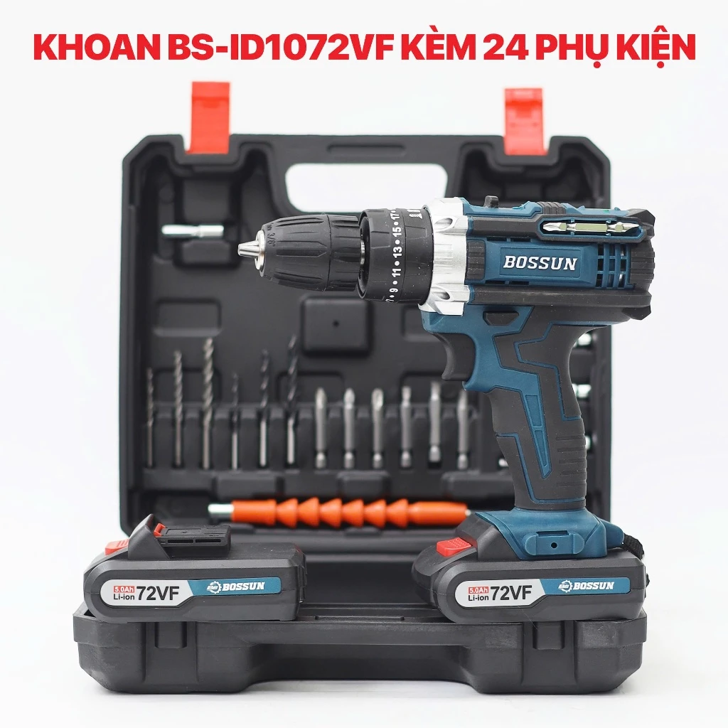 Máy khoan pin Boshun 3 chức năng đầu 10mm - Máy bắn vít cầm tay - Giá rẻ