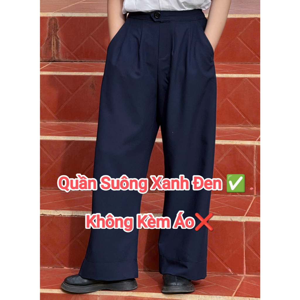 Áo Trắng Kem Đô Vai và Quần Sông Xanh Đen Chằng Xếp Cho Bé Trai._thumbnail_9