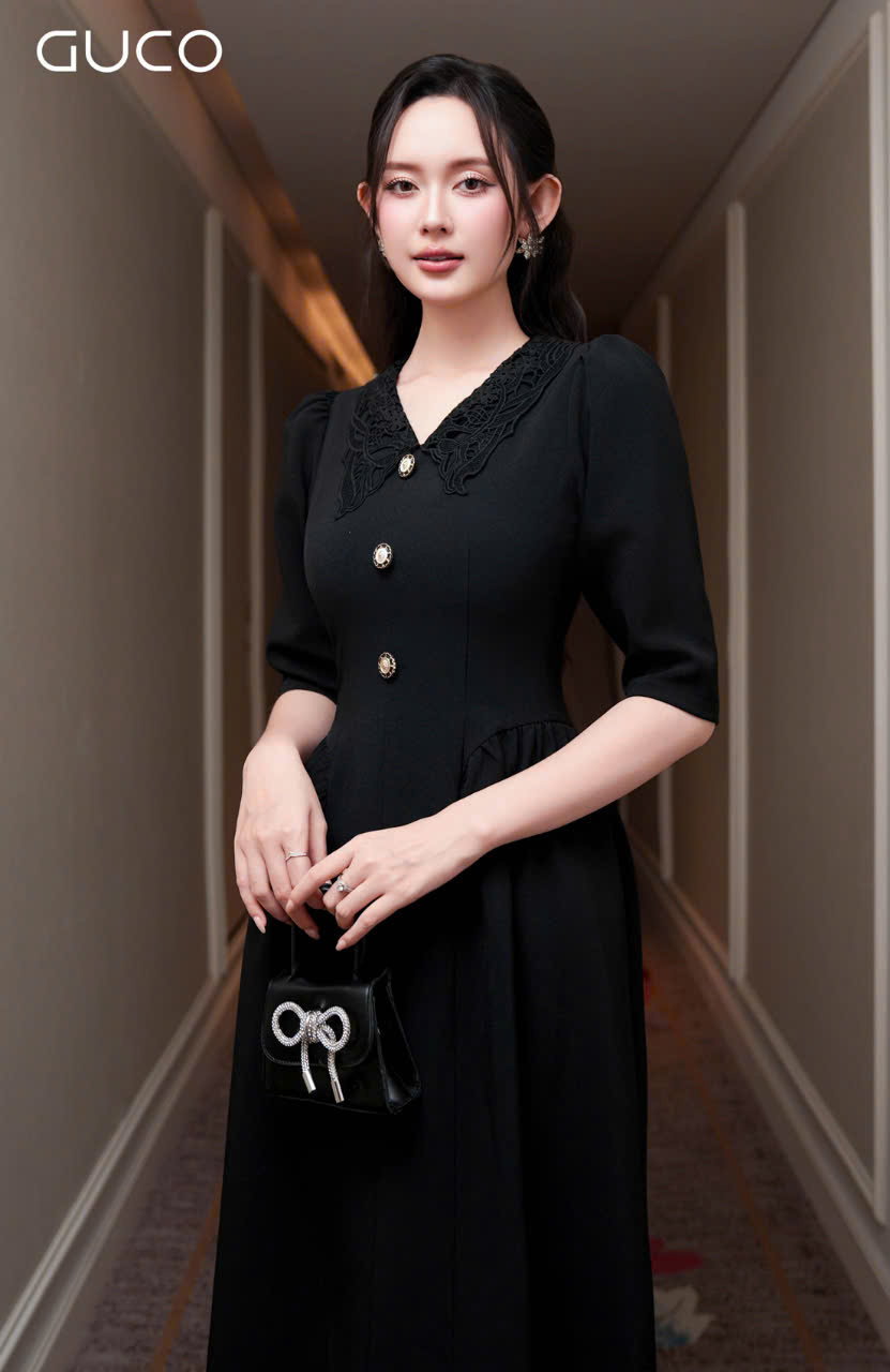 ĐẦM XÒE CỔ PHỐI REN - ĐEN_thumbnail_3