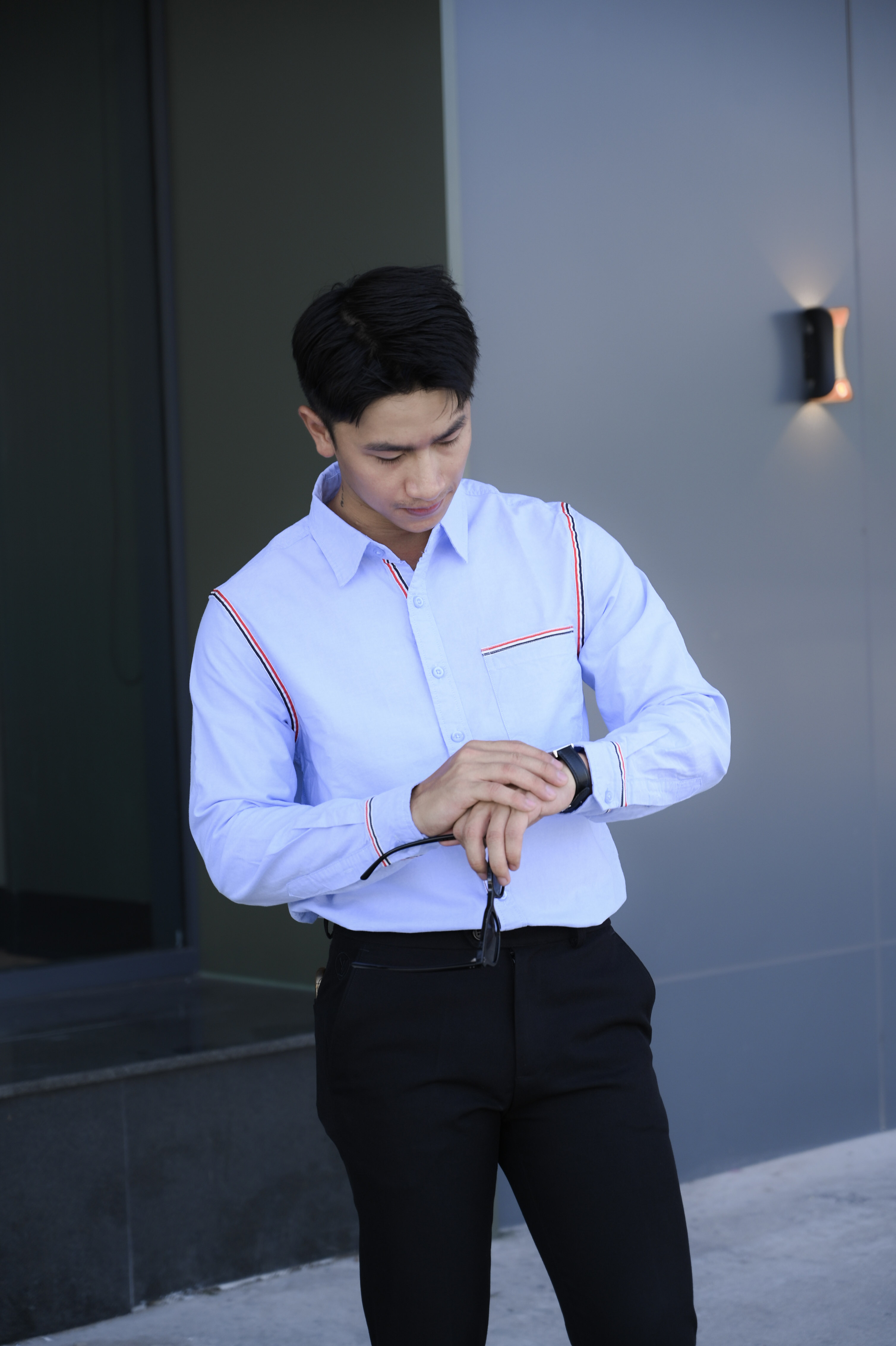 SA71 - Áo sơ mi nam dài tay phong cách Nhật, dáng rộng, cotton 100%, 3 màu Xanh Hoàng Gia, Xanh Nhạt, Trắng_thumbnail_11