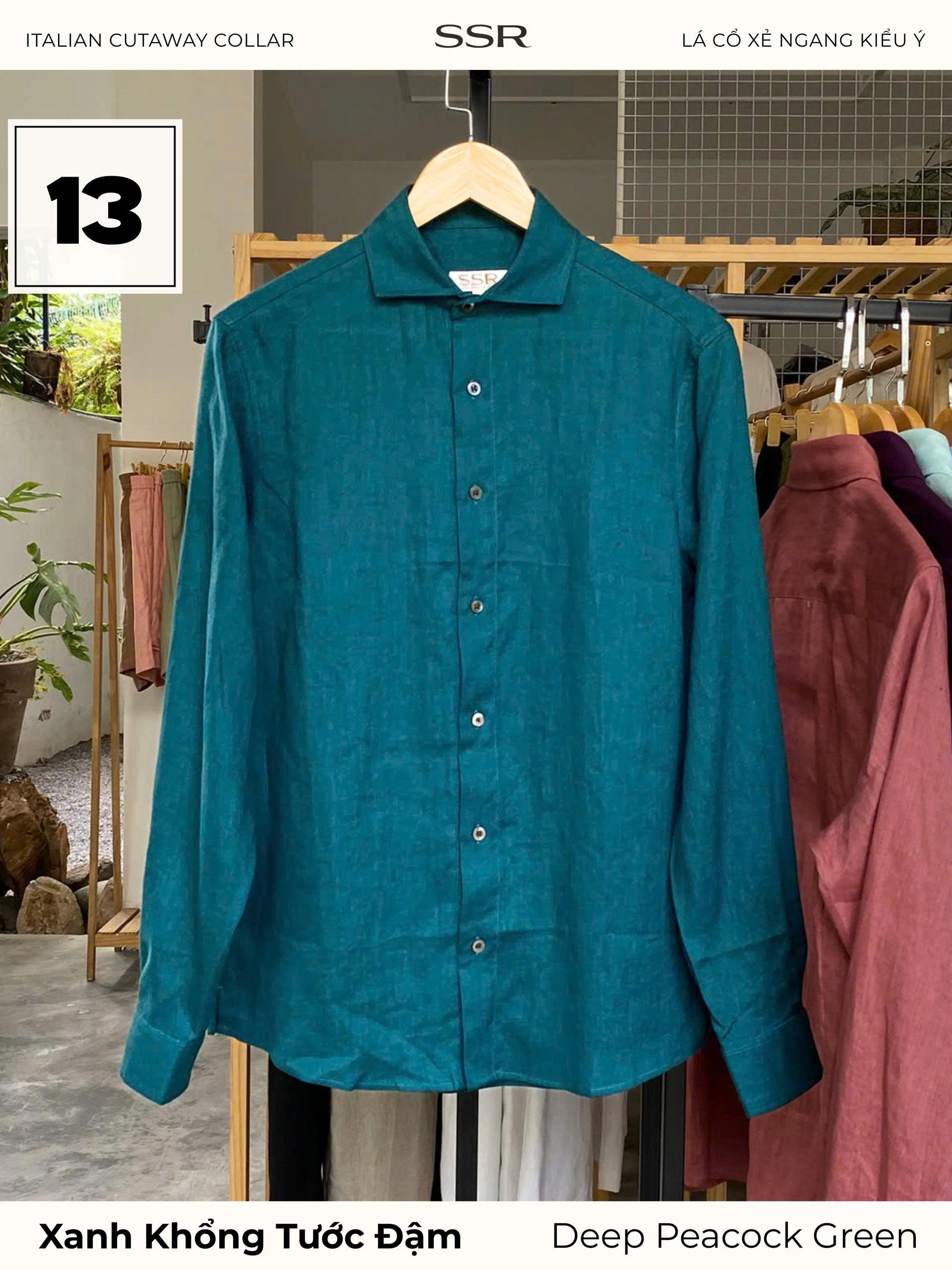 SSR - SƠ MI TAY DÀI - CỔ Ý CUTAWAY - Vạt Bầu - 100% LINEN_thumbnail_15