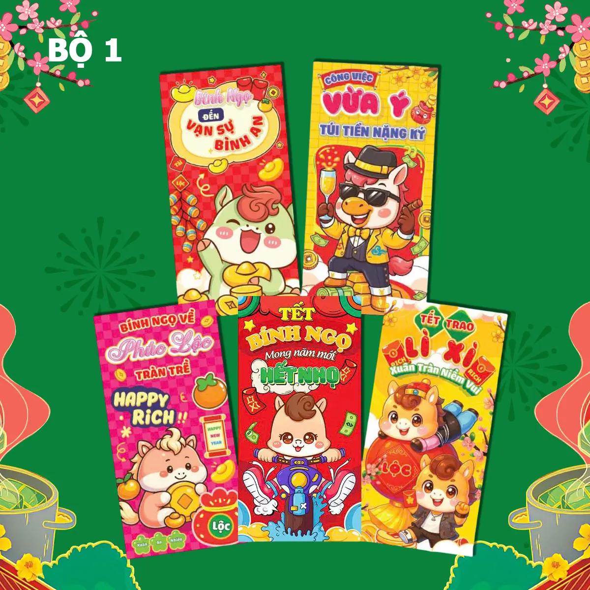 Bao lì ẋì xếp 2 ngăn, 6 ngăn, 10 ngăn độc đáo xuân Bính Ngọ Tết 2026 giấy đỏ cao cấp_thumbnail_3