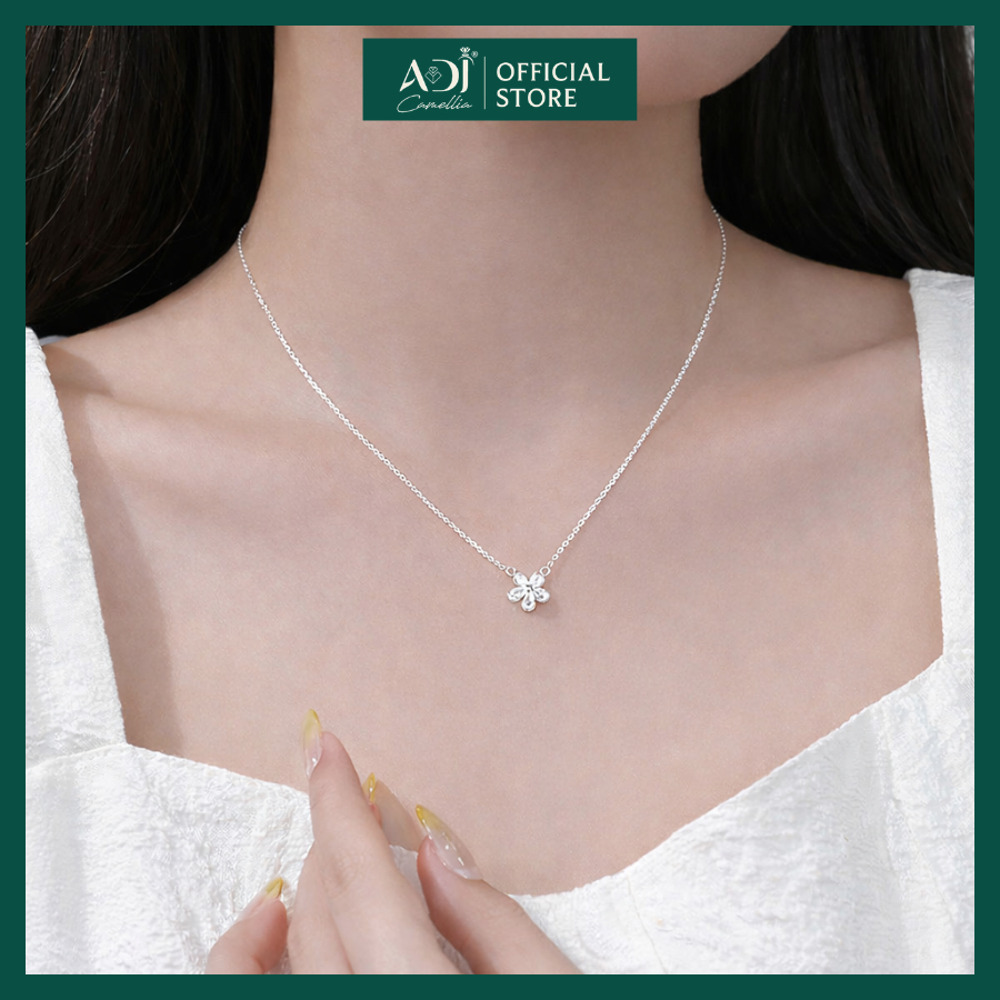 Dây Chuyền Bạc Nữ 925 ADJ Bông Hoa Nhẹ Nhàng Thanh Lịch Thời Trang Cao Cấp - SD108104AD