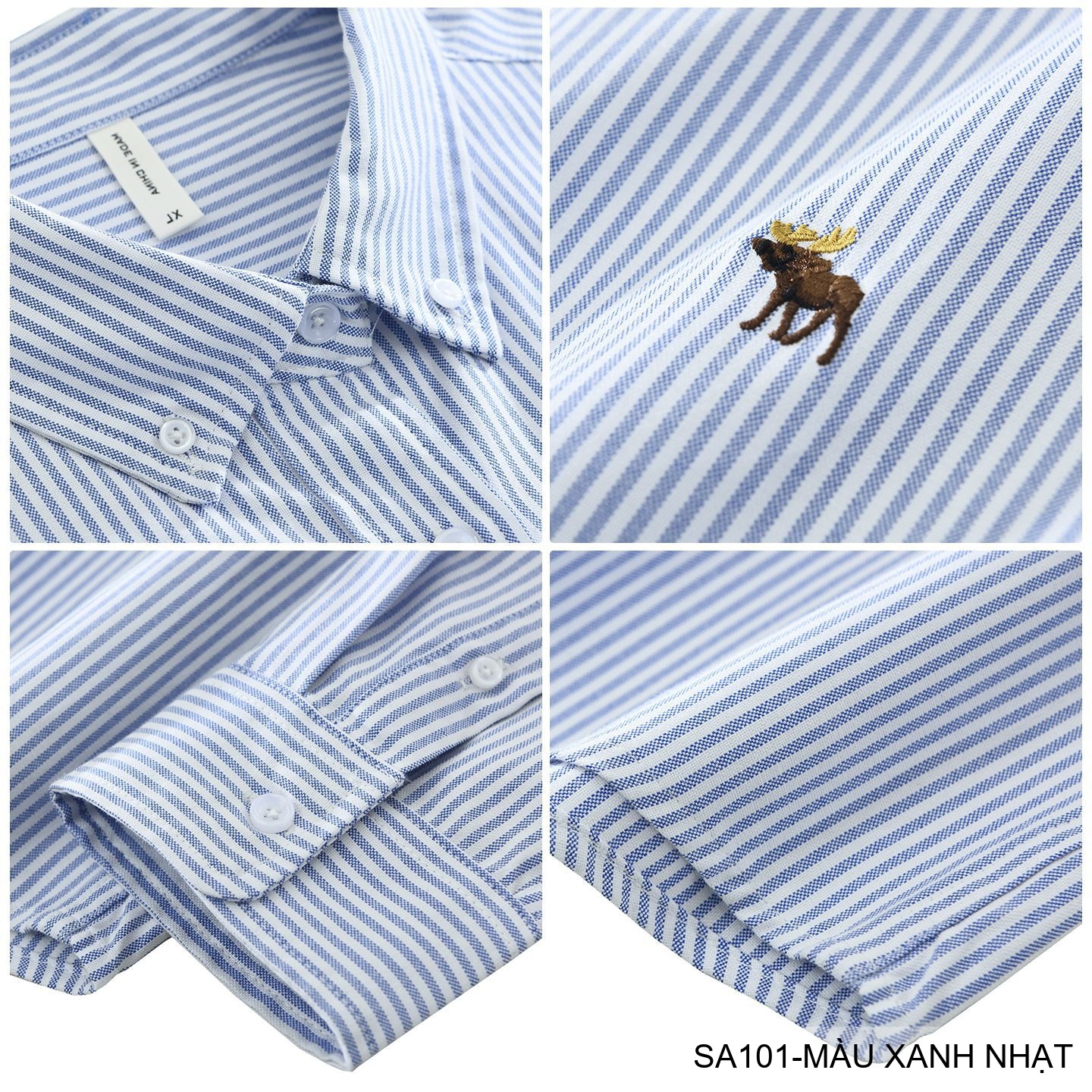 SA101 - Áo sơ mi nam dài tay kẻ sọc phong cách Nhật, dáng rộng thoải mái, chất cotton mềm mại_thumbnail_12