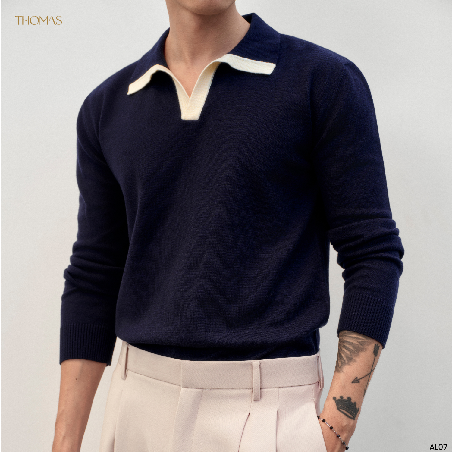 Áo Len Dài Tay Cổ V Andy Sợi Rayon Form Regular_thumbnail_4