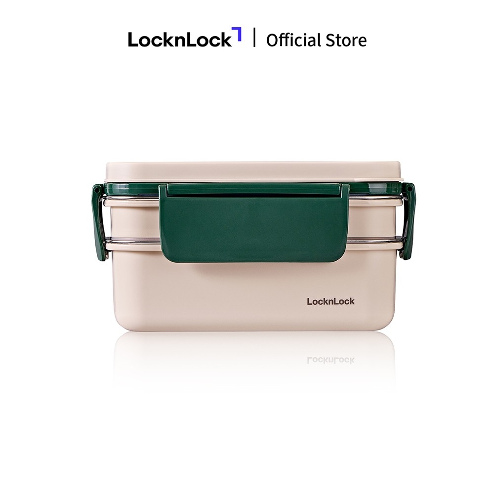 Hộp cơm inox 2 tầng LocknLock STS 2 Tier Lunchbox LCB500 dung tích 1.6L có chia ngăn thép không gỉ - 2 màu