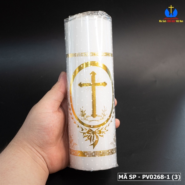 Nến trụ thánh giá vàng 15cm x 6.5cm_thumbnail_1