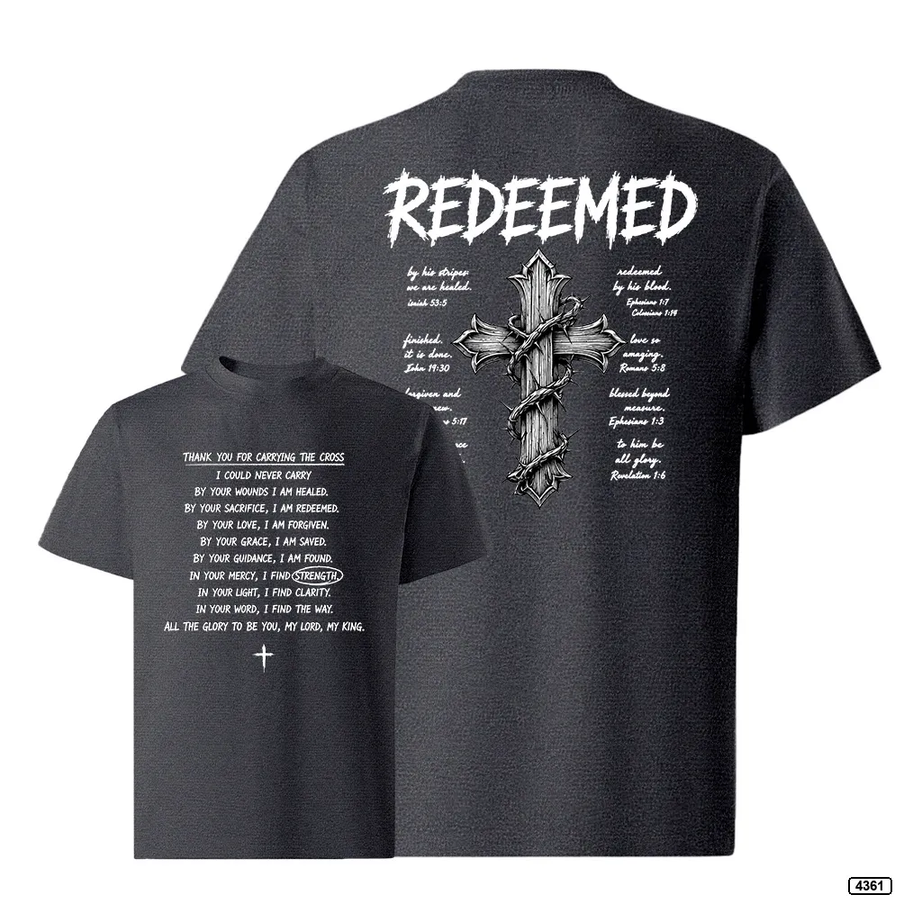 Áo thun nam form rộng Redeemed Cross Teeprint 4361_thumbnail_1