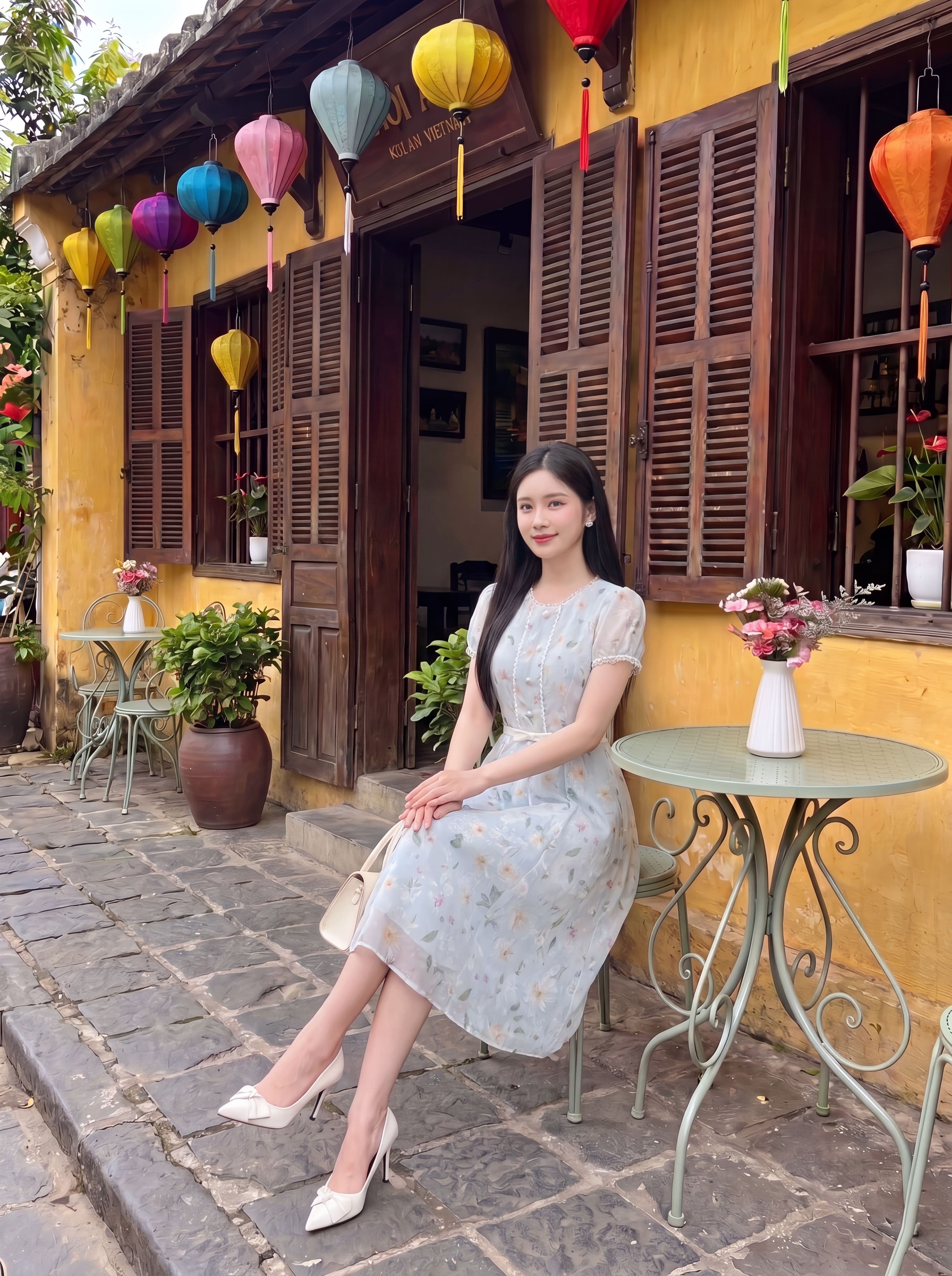 Váy hoa cộc tay nơ eo 606003_thumbnail_4