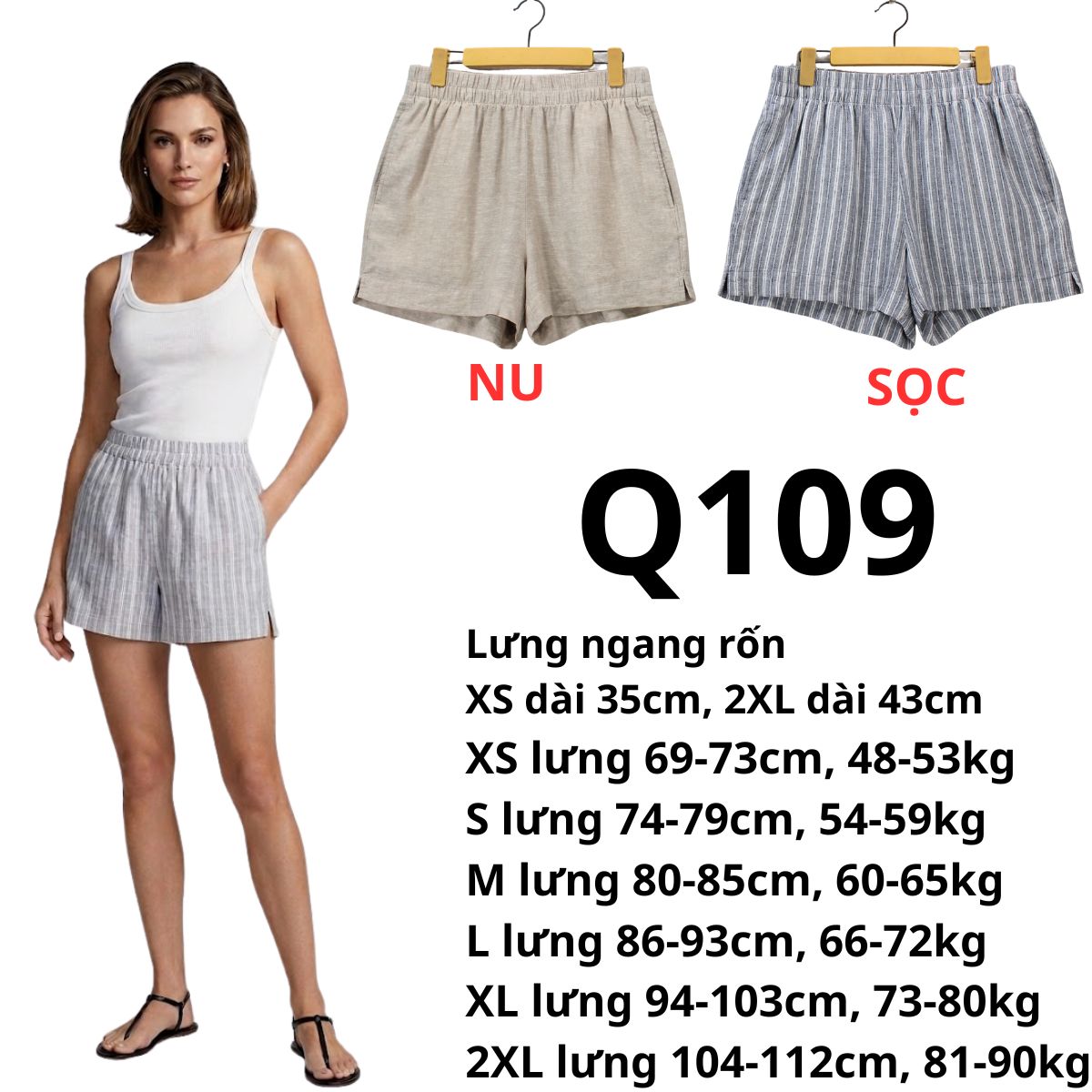 Q109 - Quần short Linen