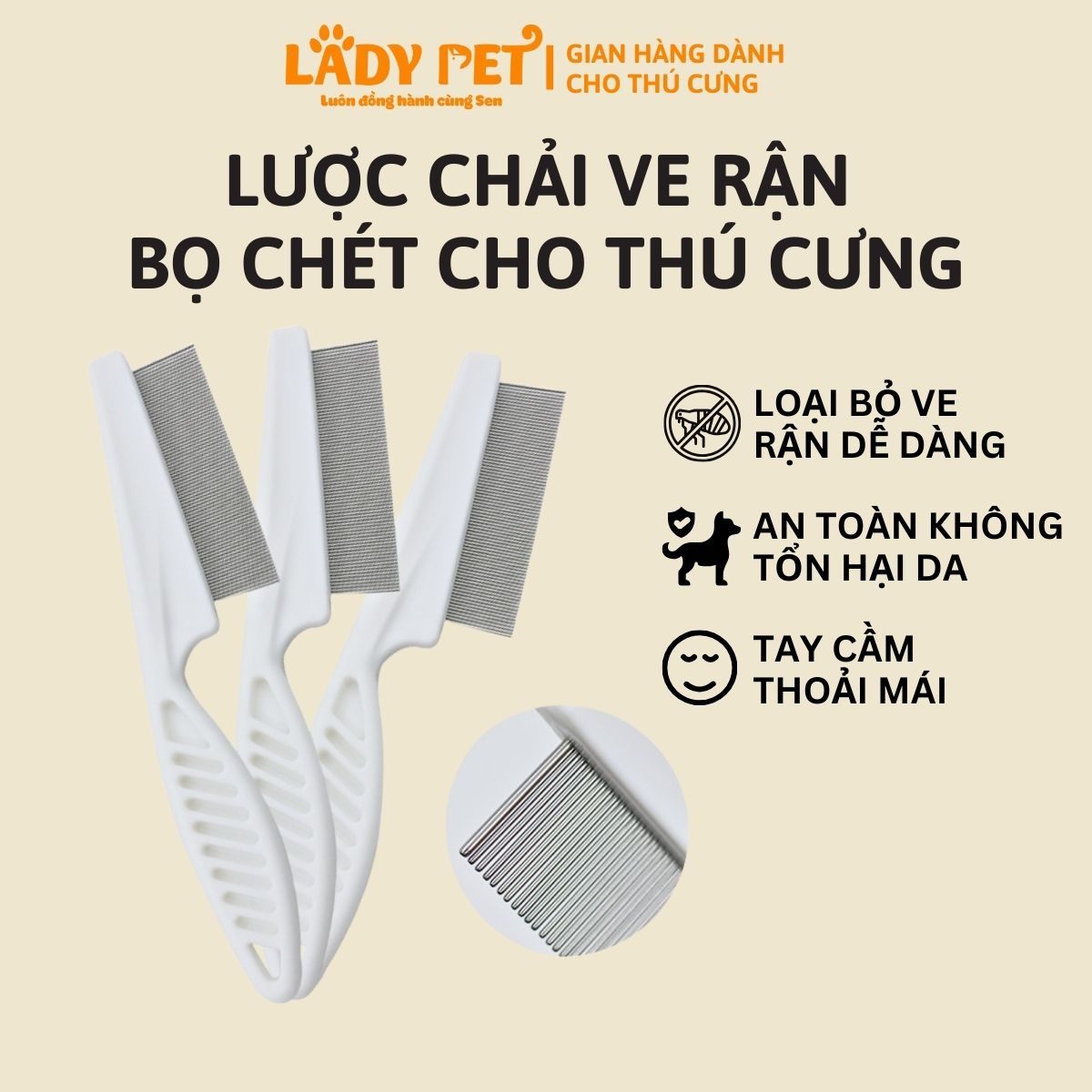 Lược chải ve rận, lông mép