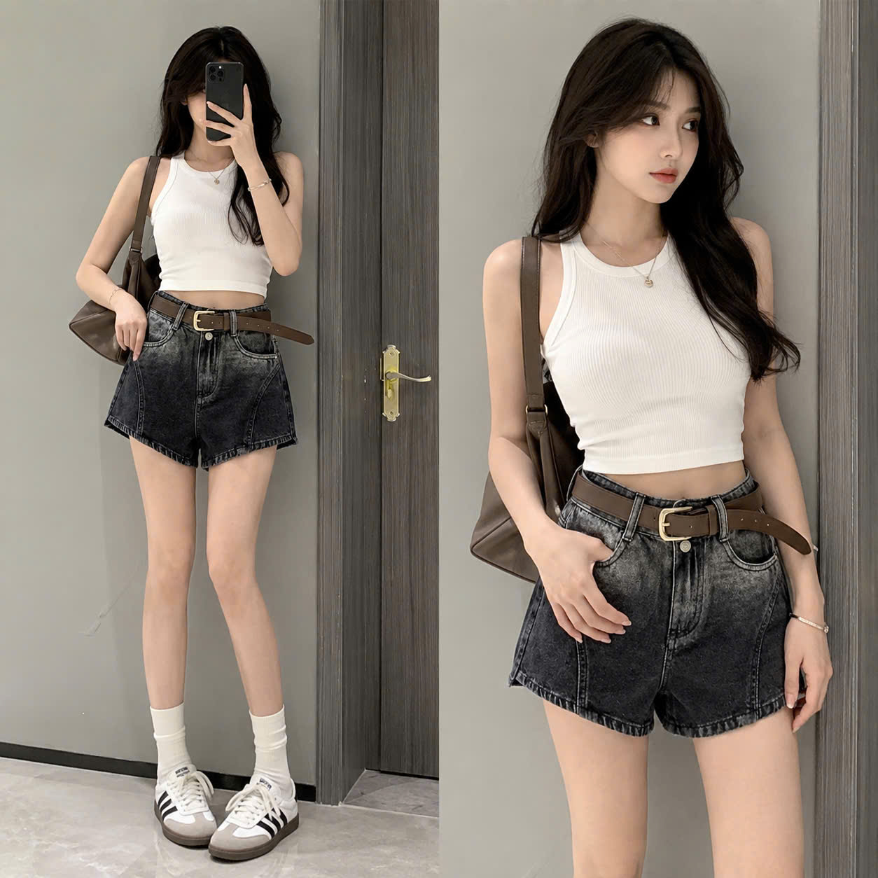 MS MD2903397 - Quần short jean nữ phối màu loang_thumbnail_1