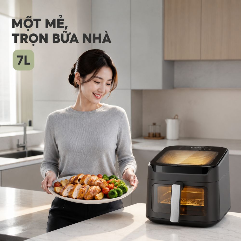Nồi chiên không dầu Mishio MK473 7L - Quan sát món ngon qua cửa kính_thumbnail_6