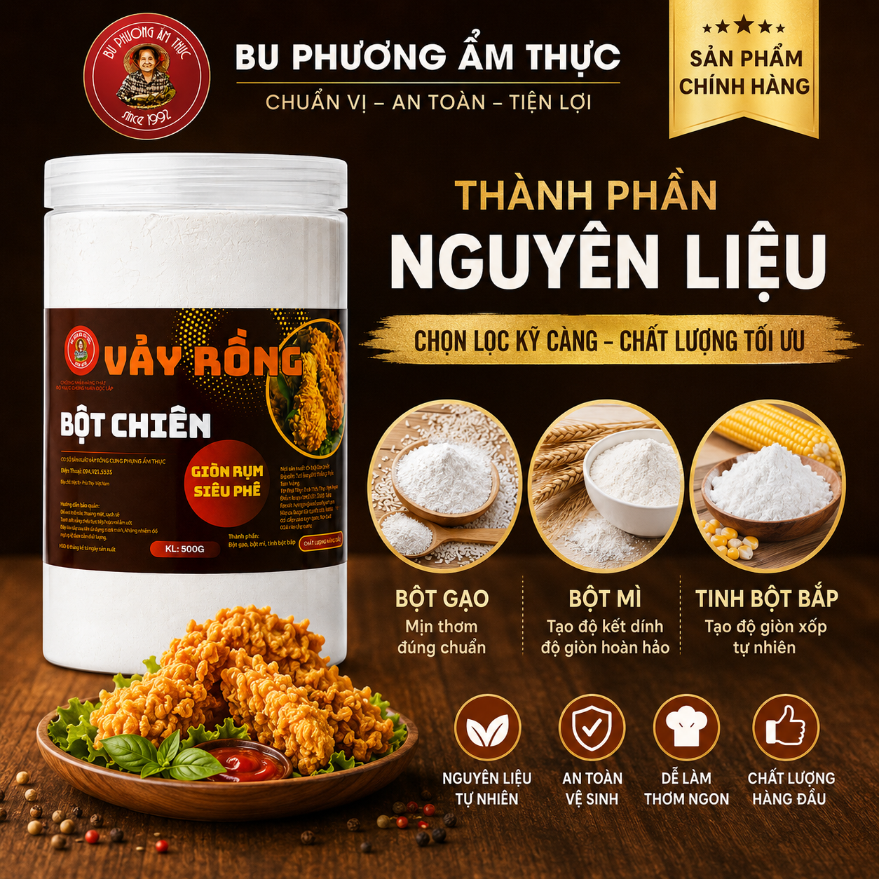 Bột Chiên Vảy Rồng Bu Phương 500G – Tạo Vảy Giòn Xốp Cho Gà Chiên Kiểu Nhà Hàng - BP23_thumbnail_5