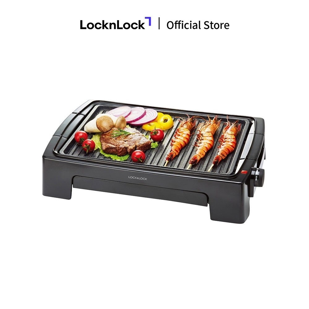 Vĩ nướng điện Lock&Lock, 506*140*340mm, 220~240V, 50HZ, 1300~1500W, 3.1Kg - Màu đen