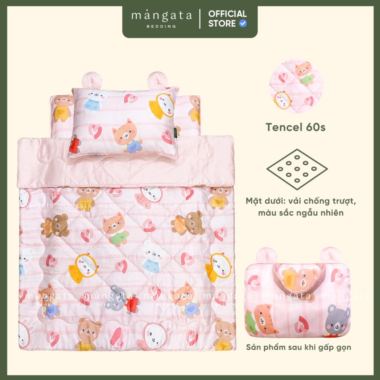 Mẫu Gấu tim hồng - Bộ chăn gối gấp gọn đi học_thumbnail_1