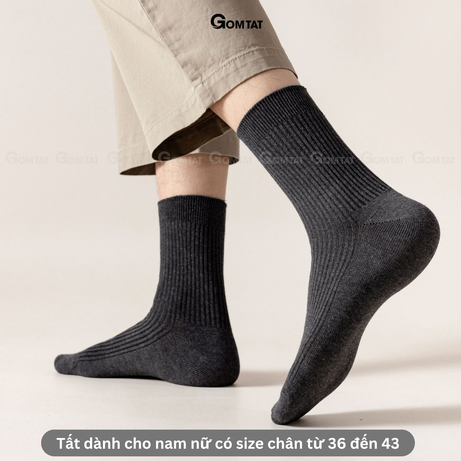 Combo tất vớ cổ cao nam nữ GOMTAT trơn gân tâm, chất liệu cotton cao cấp, khử mùi - MIA-2001_thumbnail_3
