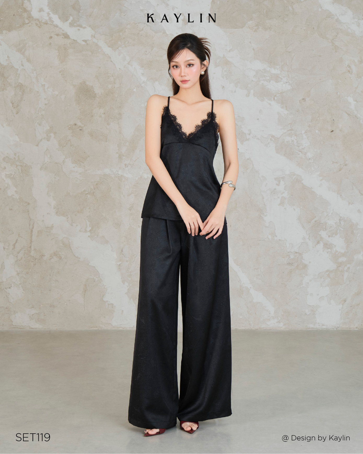 Set Lụa Ren Hai Dây KAYLIN Silk Wide Set