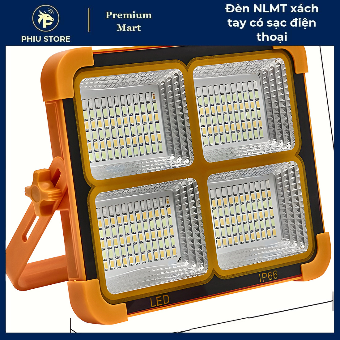 Đèn năng lượng mặt trời xách tay, đèn pha sạc tích điện, đèn LED sạc năng lượng mặt trời, có cổng USB sạc điện thoại, PHIU STORE_thumbnail_6