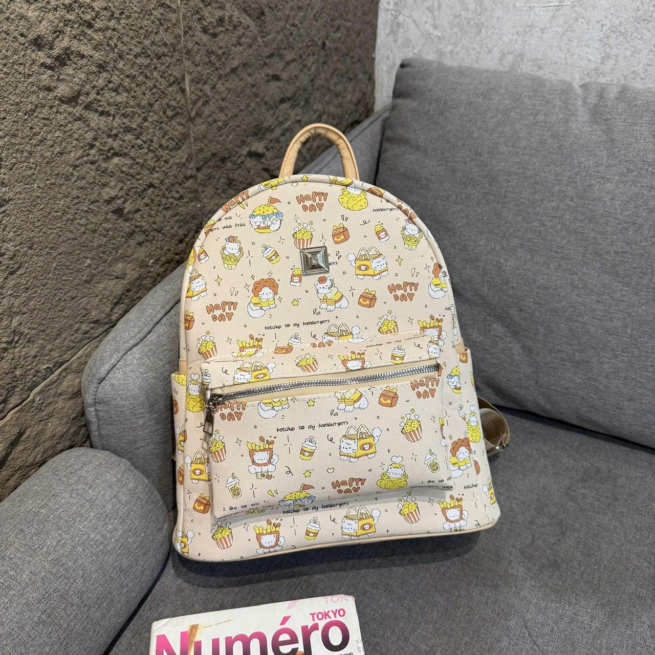 Balo Thời Trang Nữ Cunbag Họa Tiết Chibi Đáng Yêu Balo Đeo Vai Nhiều Ngăn Màu Pastel Đi Chơi BL438_thumbnail_4