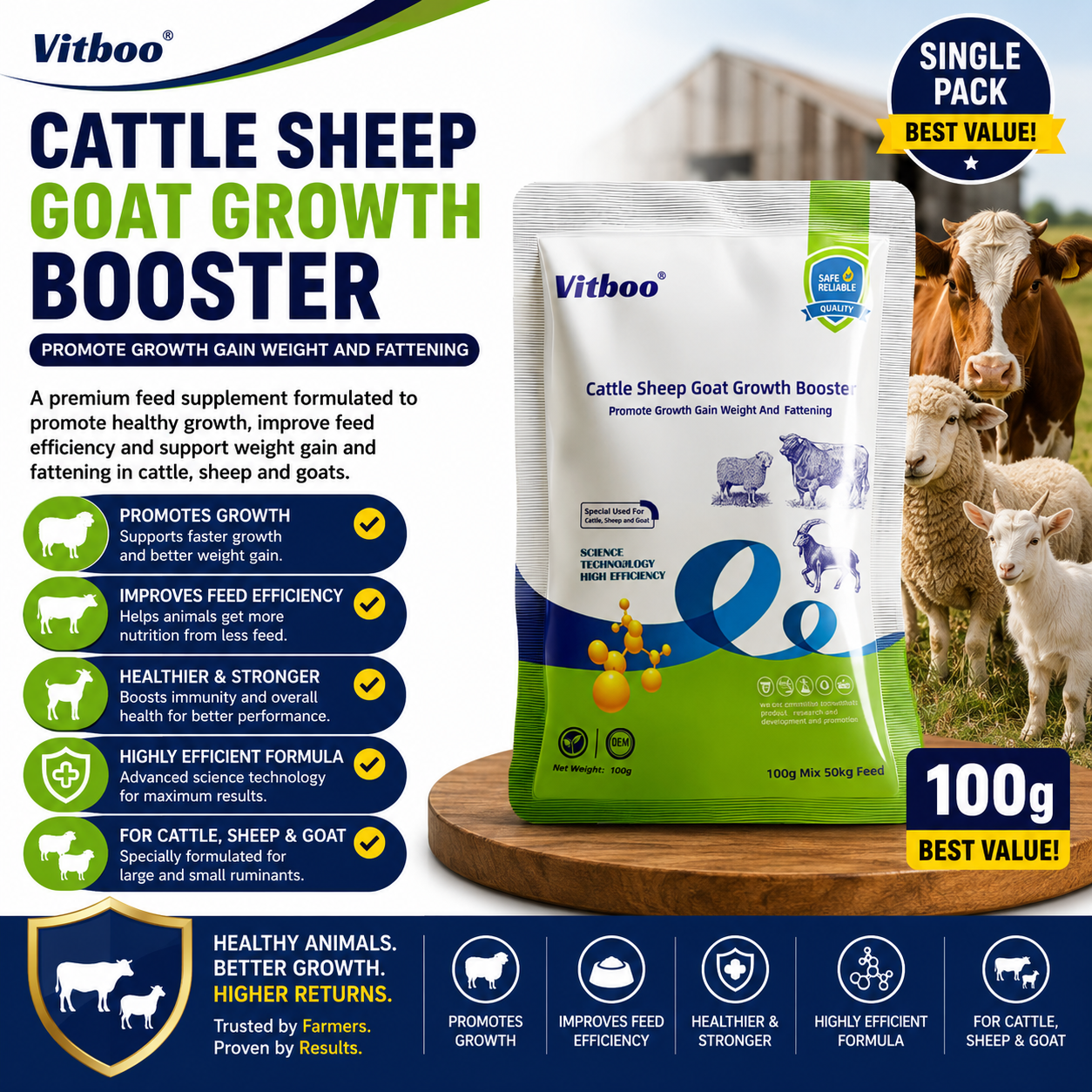 Cattle Sheep Goat Growth Booster