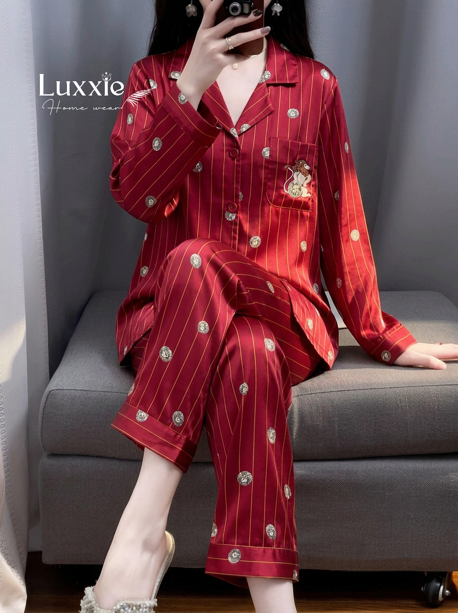 N138 Pijama lụa sọc họa tiết huy hiệu_thumbnail_5