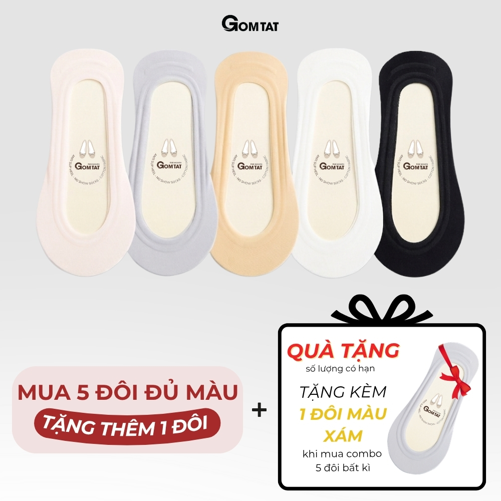 [DEAL QUÀ TẶNG] Tất búp bê nữ đi giày lười GOMTAT có đệm silicon chống tuột gót, thoáng mát mùa hè - TNBB_thumbnail_14