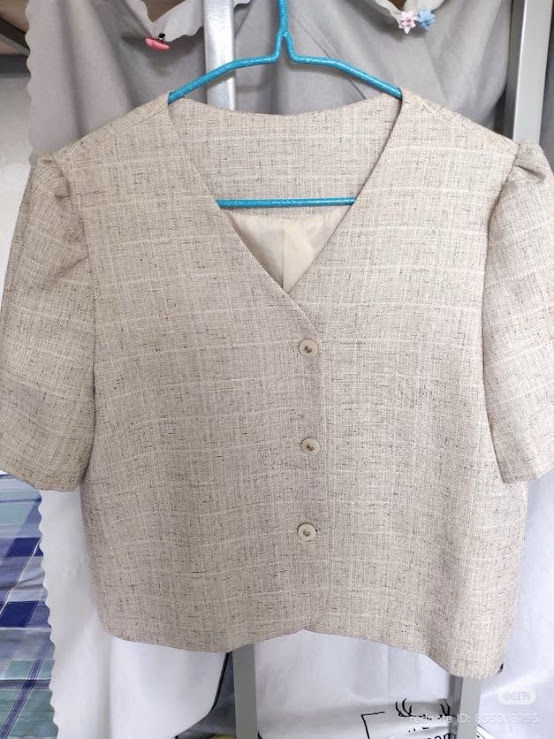 Lucas - Áo tweed mỏng cộc tay cài cúc cổ tim I.miss_thumbnail_1