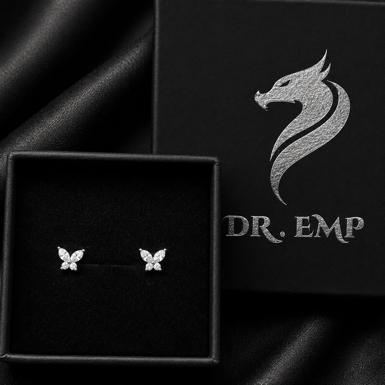 Khuyên kiểu bạc xi kim bướm trắng to bi_thumbnail_3