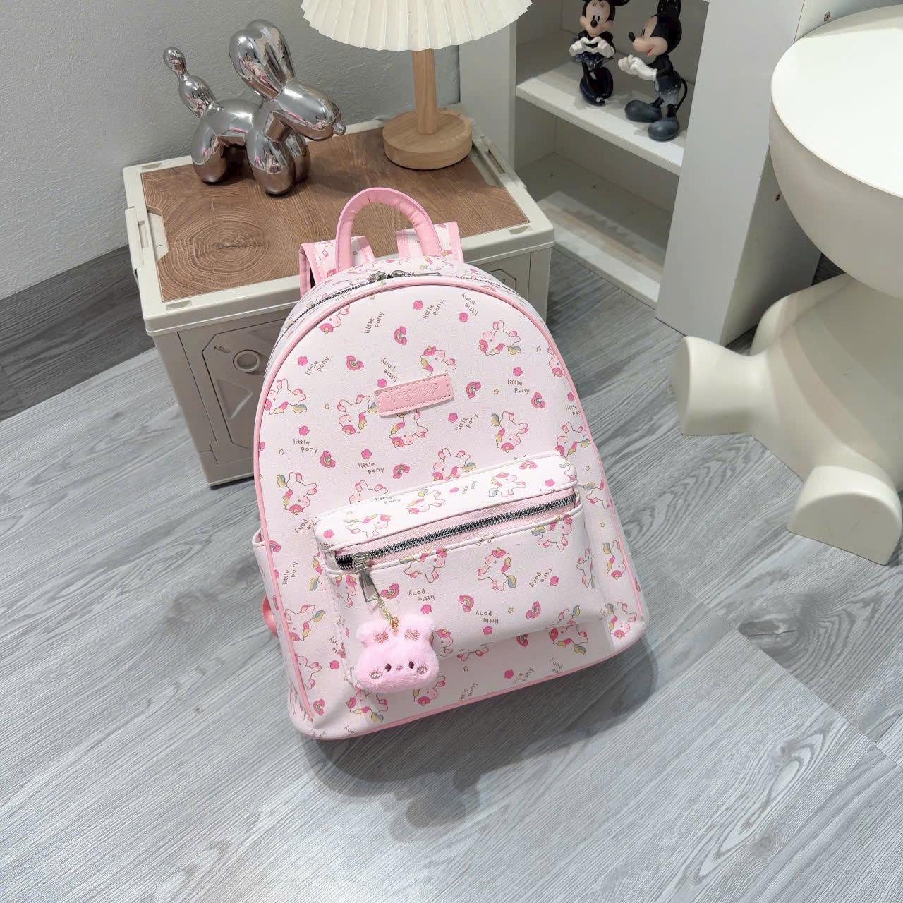 [Tặng Móc Khóa] Balo Thời Trang Nữ In Hình Đáng Yêu Nhiều Ngăn Màu Sắc Pastel Dạo Phố BL392