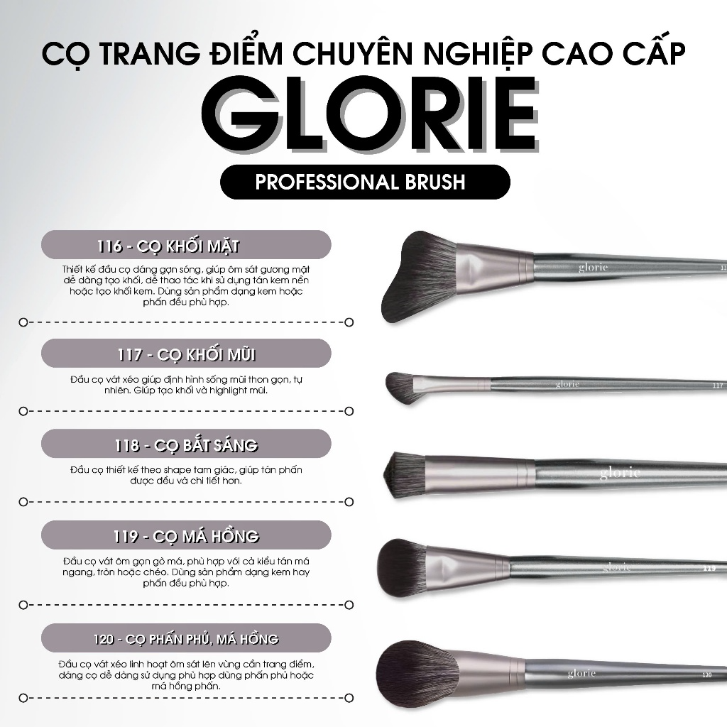 [GLORIE] Cọ trang điểm chuyên nghiệp cao cấp Glorie Professional Brush_thumbnail_4
