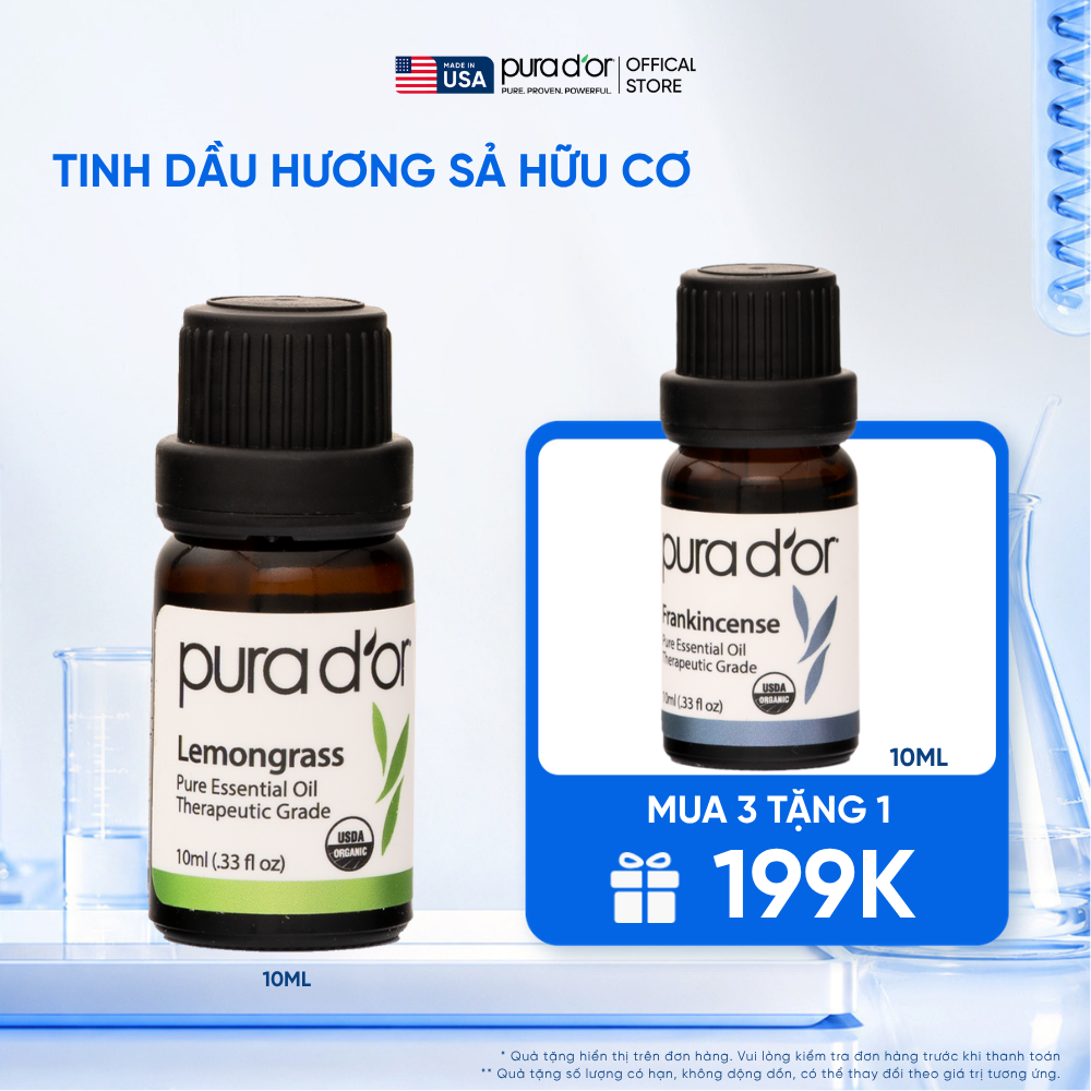 Tinh Dầu Sả Hữu Cơ PURA D’OR Therapeutic Grade Lemongrass Essential Oil_thumbnail_0