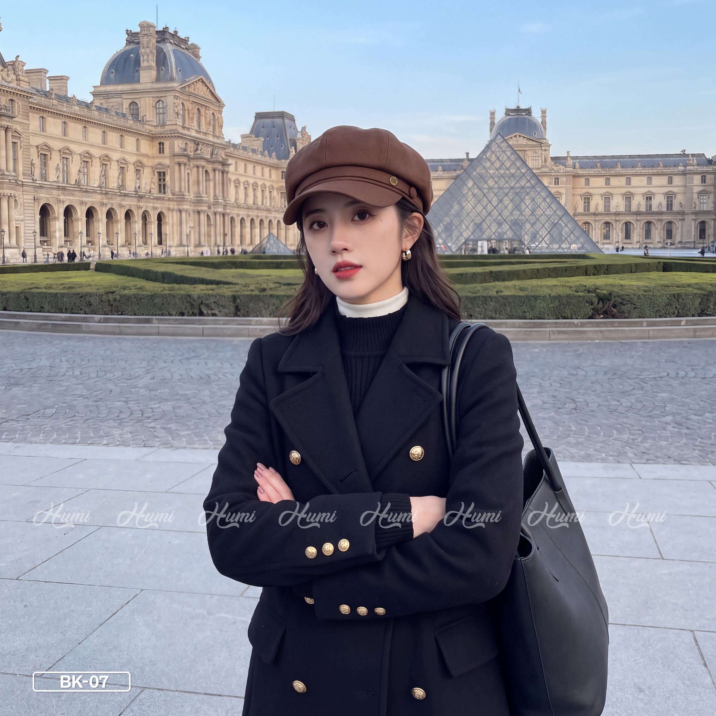 MŨ BAKER NỮ KAKI CAO CẤP (BK07 NÂU ĐẬM)_thumbnail_5