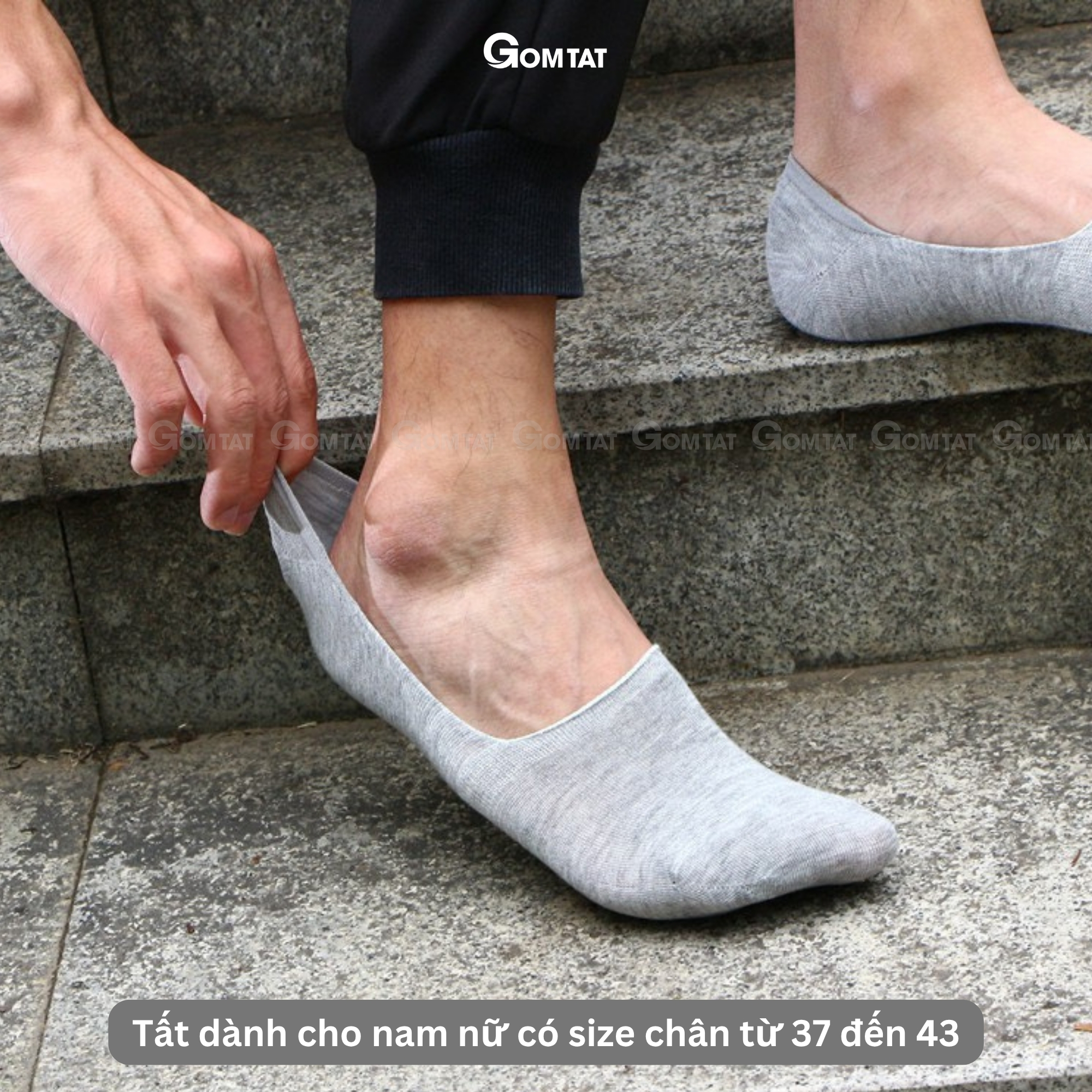 [MUA 10 TẶNG 2] Combo 10 đôi tất nam mang giày lười GOMTAT, vớ mùa hè có đệm chống tuột gót KOL-LUOI-02-CB12_thumbnail_1