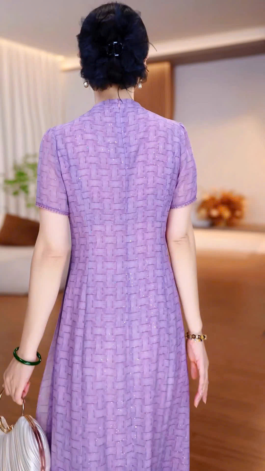 18581-Đầm voan tím cổ cut lazer viền ren ( voan,lót)_thumbnail_2