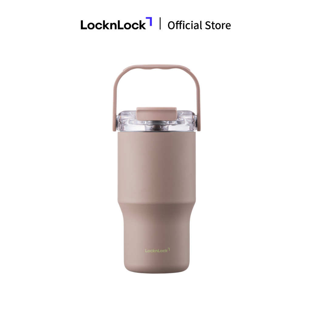 Bình giữ nhiệt LocknLock Straw & Sip Ceramic Tumbler phủ sứ LHC4430 600ml / LHC4431 880ml kèm ống hút